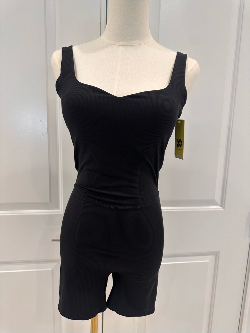 all in motion Black Ribbed Sleeveless Jumpsuit Romper